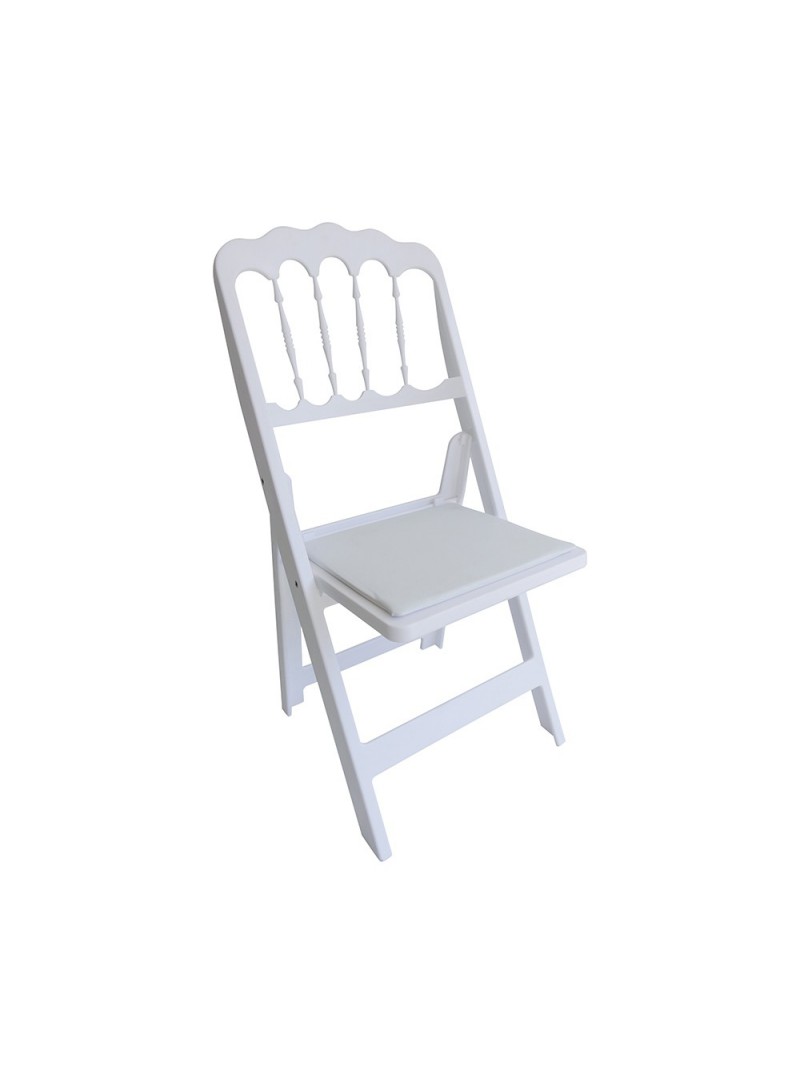 Chaise empilable blanche en plastique, chaise en résine blanche