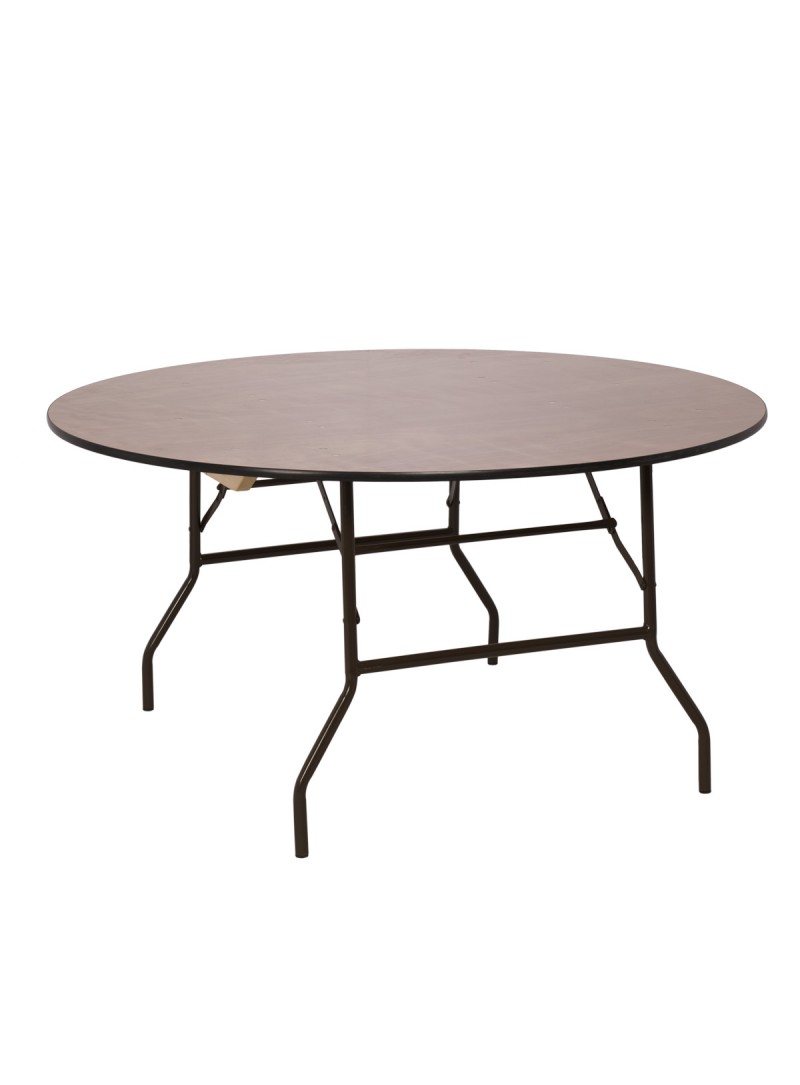 Table pliante ronde en bois, diamètres : 122 / 150 / 168 / 180