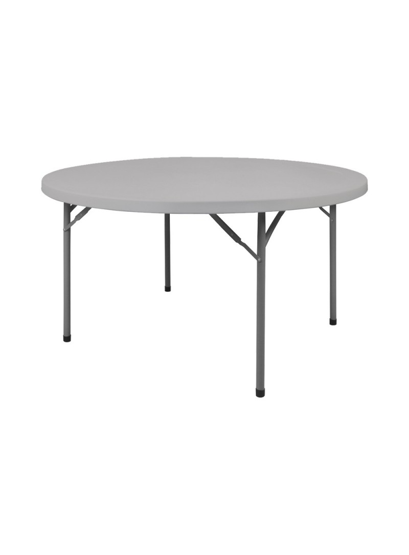 Table pliante ronde diamètre 152cm H 74cm blanche - RETIF