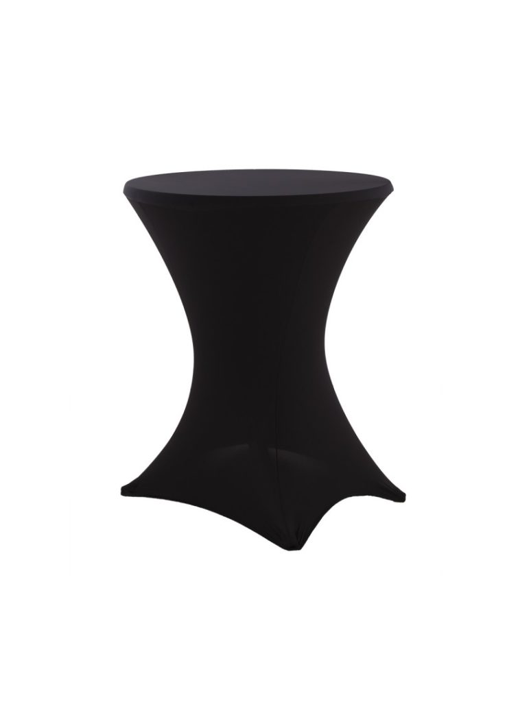 SINSSOWL Housse Extensible Pour Table Mange-Debout 80-85 Cm - Noire - Idéale Mariages, Fêtes Et Événements