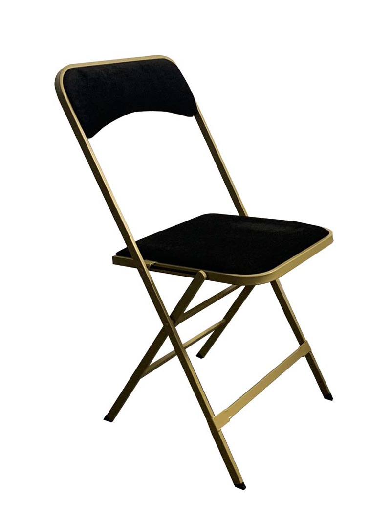 Chaise pliante structure acier et garniture velours AM18